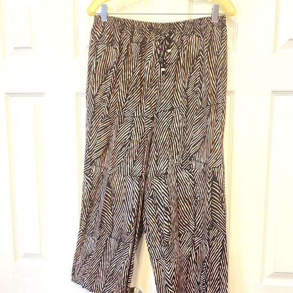 220 Hickory Pull On Casual Pant Outfit Lounge Wide Leg Knit Top Black/Creme L/XL - Picture 3 of 10